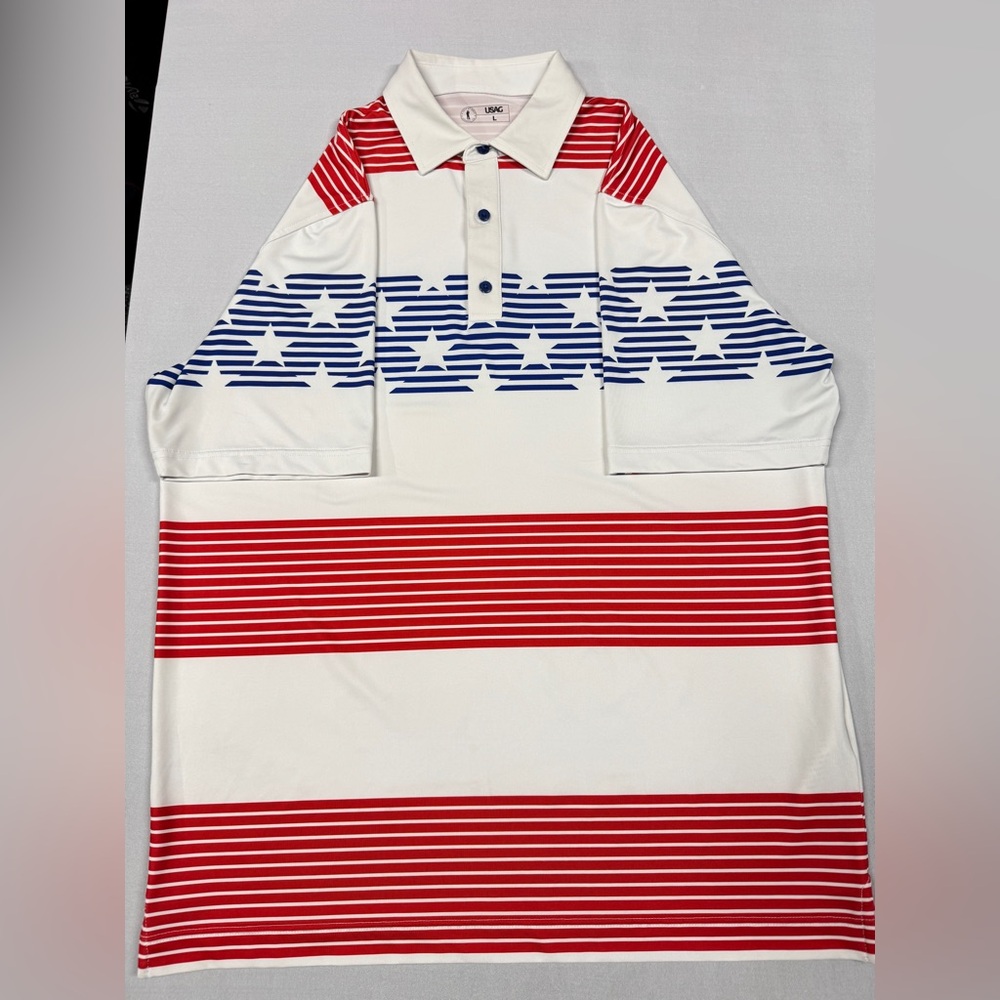 USAG - U Suck At Golf - Large - Stars and Stripes Golf Polo